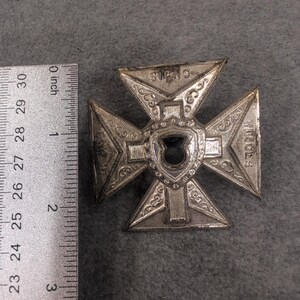 Vintage Tempelritter In hoc signo Vinces Cross Schwert Scheide Emblem silber Bild 2