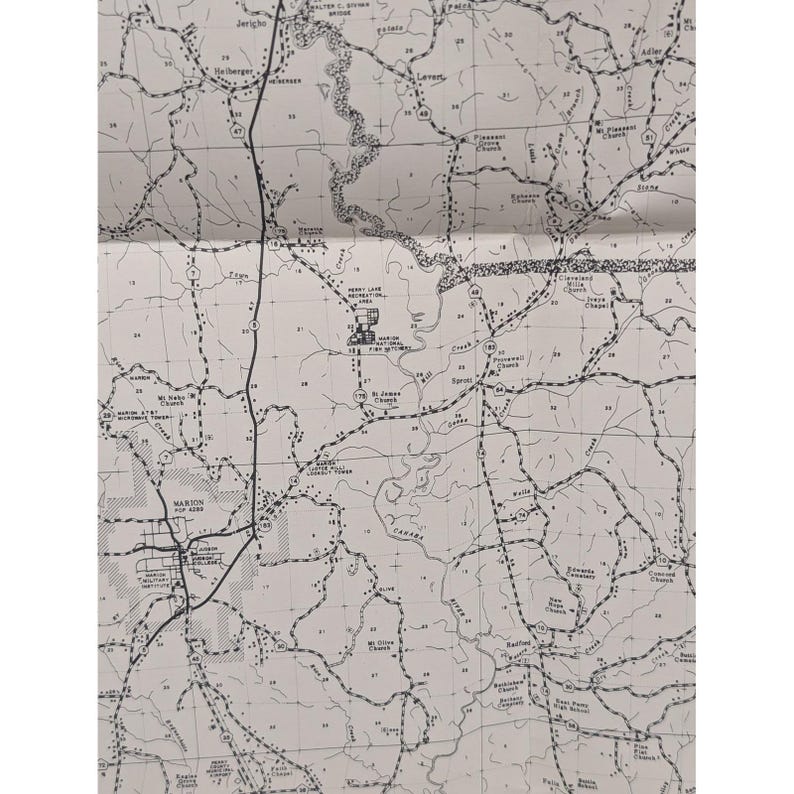 1976 Perry County Alabama Highway Map Vintage Road Topography 24" x 18" image 3