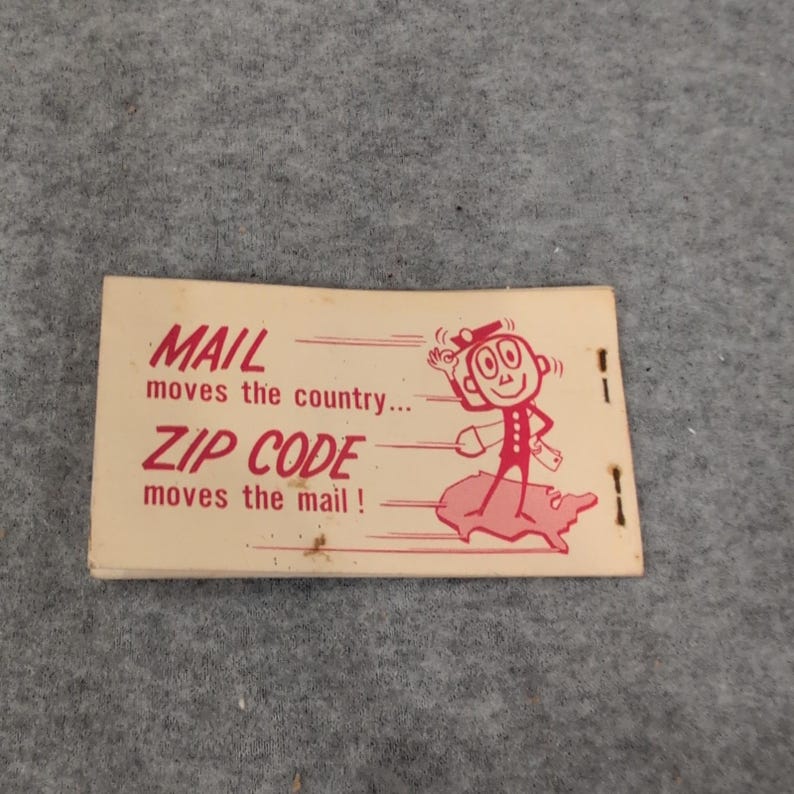 Vintage US Airmail Empty Stamp Booklet Cover Mr ZIP 10 Cent Stamps Graphics VG image 4