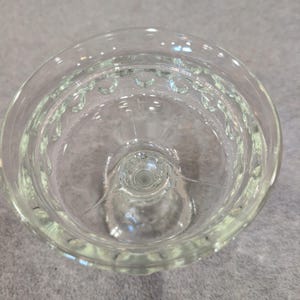 Tiffin Franciscan Kings Crown Clear Pedestal Covered Candy Compote Dish Vintage image 5