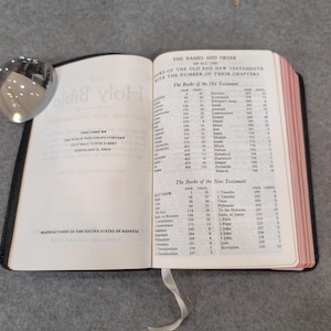 La Sacra Bibbia KJV della World Publishing Company, con lettere rosse e pronuncia automatica, in nero. immagine 8