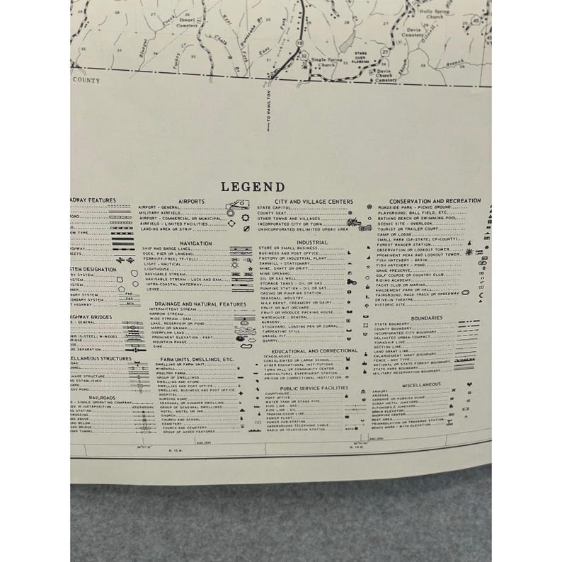 Vintage 1977 Franklin County Alabama Highway Map 22" x 18" Russellville Red Bay image 3