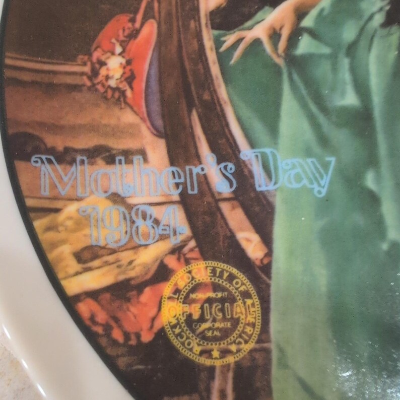 Norman Rockwell 1984 Mothers Day Plate Grandmas Courting Dress Edwin M Knowles image 6