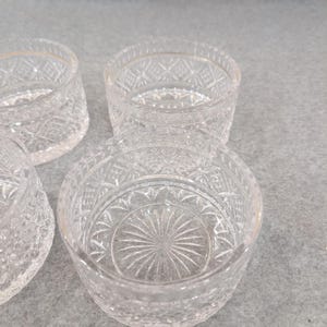 Shannon Dublin Crystal Salad Bowls Set of 4 Cut Glass Clear Round Dessert Dishes image 3