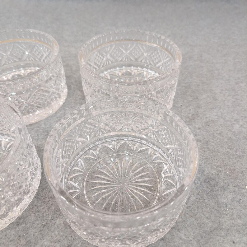 Shannon Dublin Crystal Salad Bowls Set of 4 Cut Glass Clear Round Dessert Dishes image 3