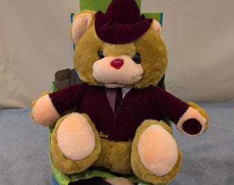Smart Sam The Talking Bear Vintage Plush Burgundy Hip Yick International 8601
