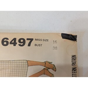 VTG 1979 McCall's Sewing Pattern 6497 Misses Unlined Vest Skirt Pants Size 16 image 2