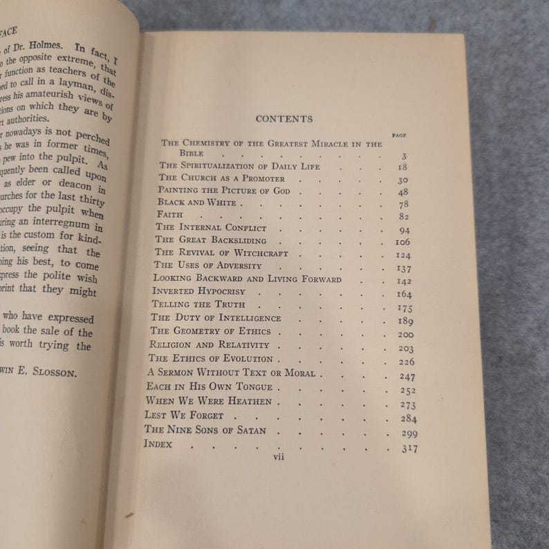 Sermons of a Chemist Edwin E Slosson 1925 Relié Harcourt Brace & Company, 1925 image 6