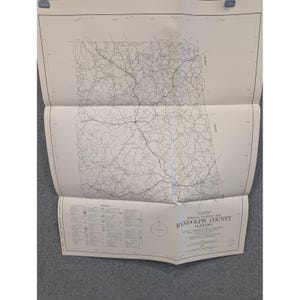 VTG 1974 Randolph County Alabama Highway Map - Pre Lake Wedowee 24" x 18" image 1