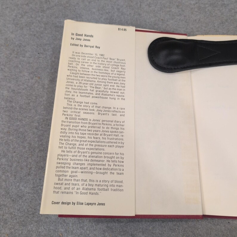 In Good Hands Joey Jones Alabama Football Bear Bryant First Edition 1985 Book image 2