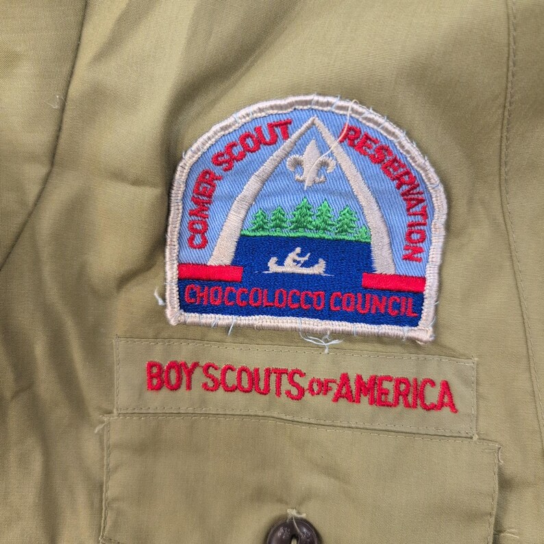 Vintage Boys Scouts of America Uniform Shirt Talladega Ala Choccolocco Council image 2