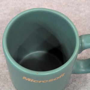 Vintage Microsoft Executive Briefing Center Coffee Mug Teal Made in USA Ceramic image 3