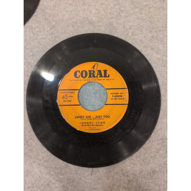Johnny Long And His Orchestra Happy Birthday To You Coral 9-60698 45 RPM Vinyl image 2