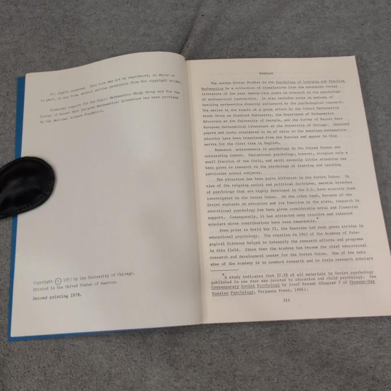 Studi sovietici Psicologia dell'apprendimento Insegnamento della matematica Vol. XIII 1978 Libro immagine 3