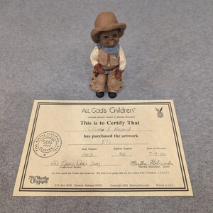 Figurine All God's Children Eli Cowboy Martha Holcombe Édition 1403 46 1985 image 6