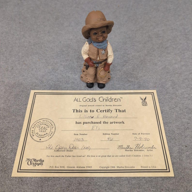 Figurine All God's Children Eli Cowboy Martha Holcombe Édition 1403 46 1985 image 6