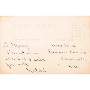 Antique RPPC Farmhouse Women Porch Campville NY Christmas AZO 1907-15 image 2
