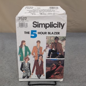 Simplicity 7522 Misses The 5 Hour Blazer Sewing Pattern Size NN 10-16 Uncut image 1