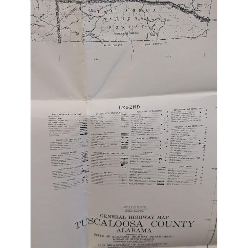 Mappa stradale generale d'epoca della contea di Tuscaloosa, Alabama, 1980, University Cottondale immagine 3