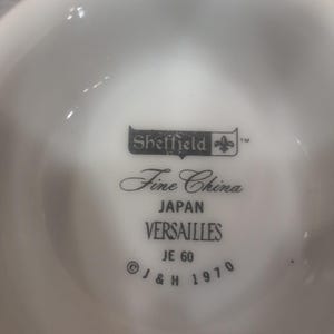 Sheffield Versailles Fine China Demitasse Cup and Saucer Set Japan 1970 JE 60 61 image 6