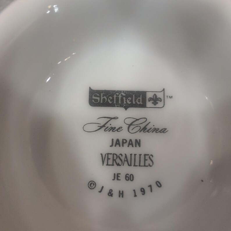 Sheffield Versailles Fine China Demitasse Cup and Saucer Set Japan 1970 JE 60 61 image 6