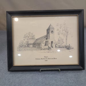 Alabama Institute for Deaf and Blind Chapel Art Print 1985 Wm Elliott Framed image 1