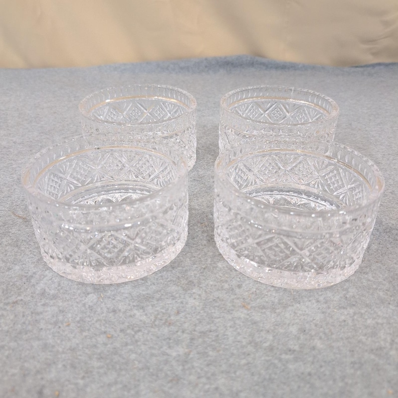 Shannon Dublin Crystal Salad Bowls Set of 4 Cut Glass Clear Round Dessert Dishes image 1