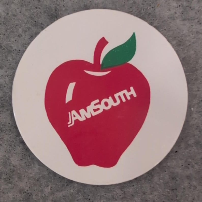 AMSouth Bank Red Apple Magnet Souvenir Retro Vintage Style image 1