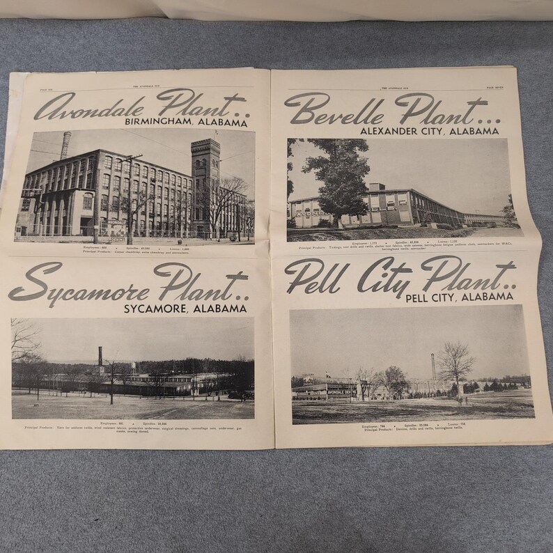 2 Avondale Sun Newspapers 1943 WWII Mill WINS Army-Navy Production Award Alabama image 3