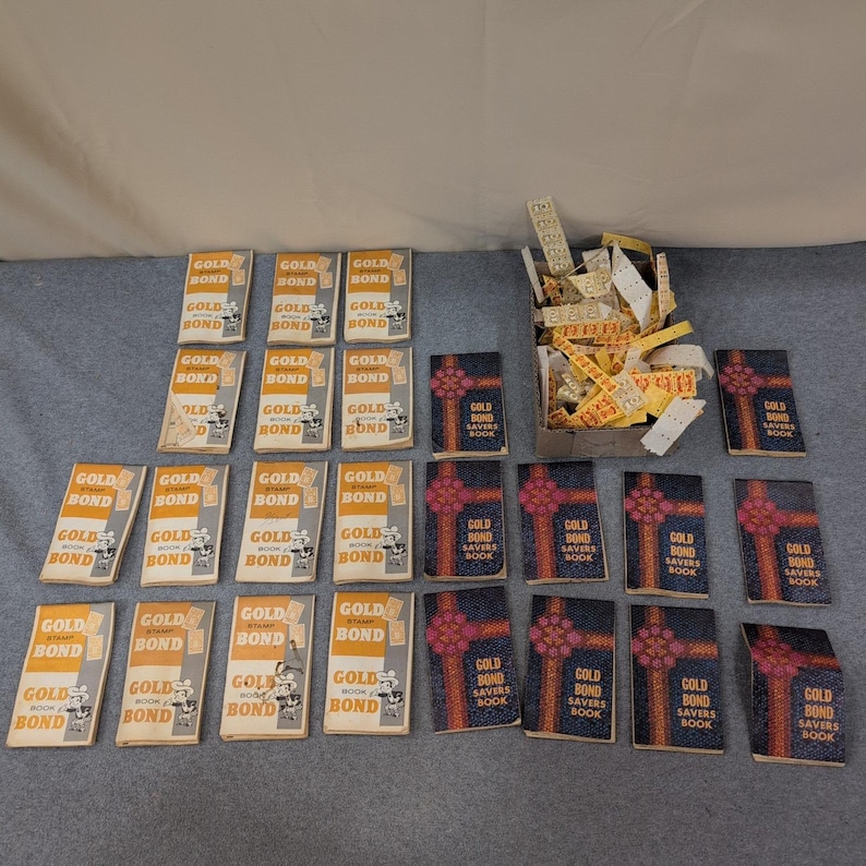 HUGE Vintage Gold Bond Trading Stamp Saver Books and Loose Stamps Lot Ephemera image 1