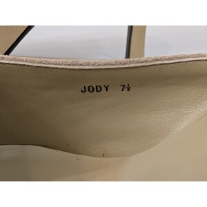 Yellow Box Jody Embellished Rhinestone Square Toe Beige Heel Mules Size 7.5 image 3