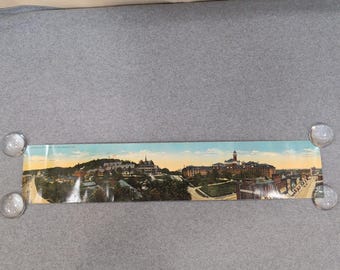 Carte postale panoramique vintage Heart of Hot Springs Arkansas Eastman Hotel Army Navy