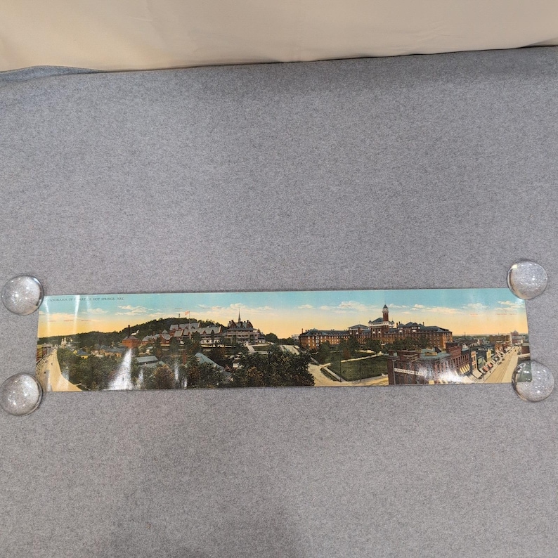 Vintage Panoramic Postcard Heart of Hot Springs Arkansas Eastman Hotel Army Navy image 1