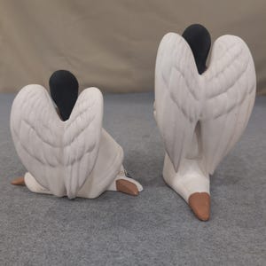 Southwestern Hand Painted Clay Angel Figurines Set of 2 Navajo Signed image 6