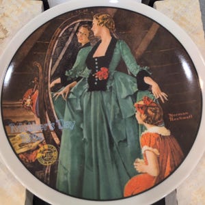 Norman Rockwell 1984 Mothers Day Plate Grandmas Courting Dress Edwin M Knowles image 1