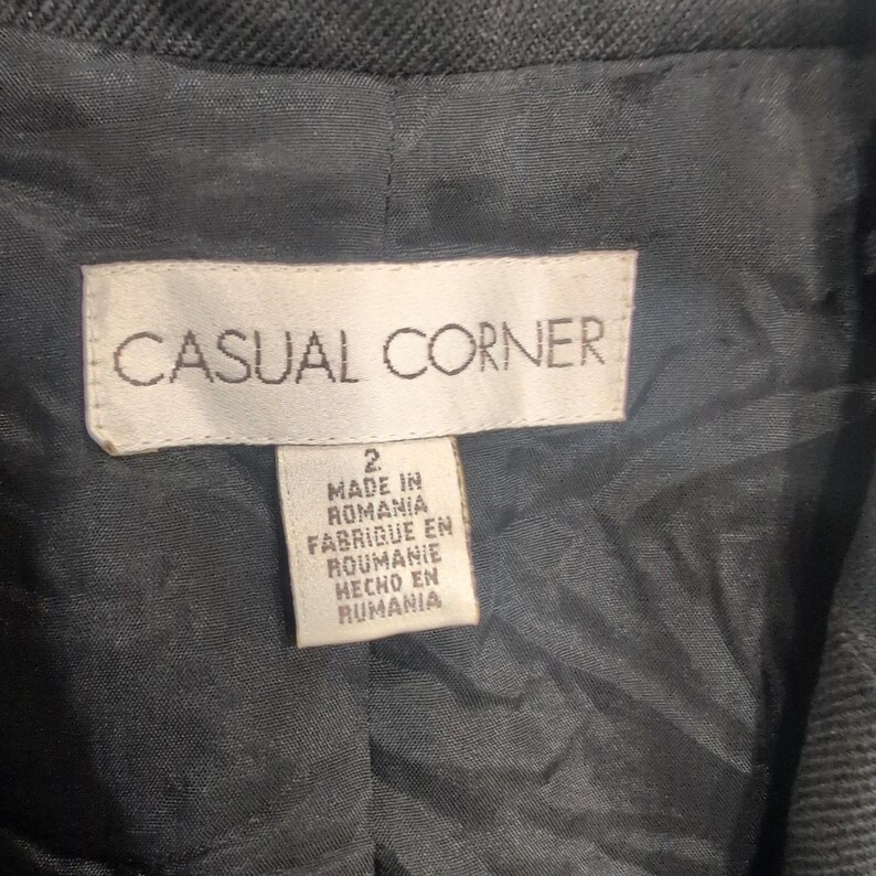 CASUAL CORNER Womens Blazer Jacket Black Size 2 Made in Romania Classic image 2