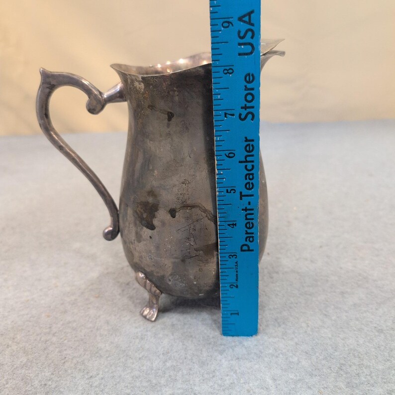 International Silver Co Handmade Silverplated Footed Pitcher with Lid image 4