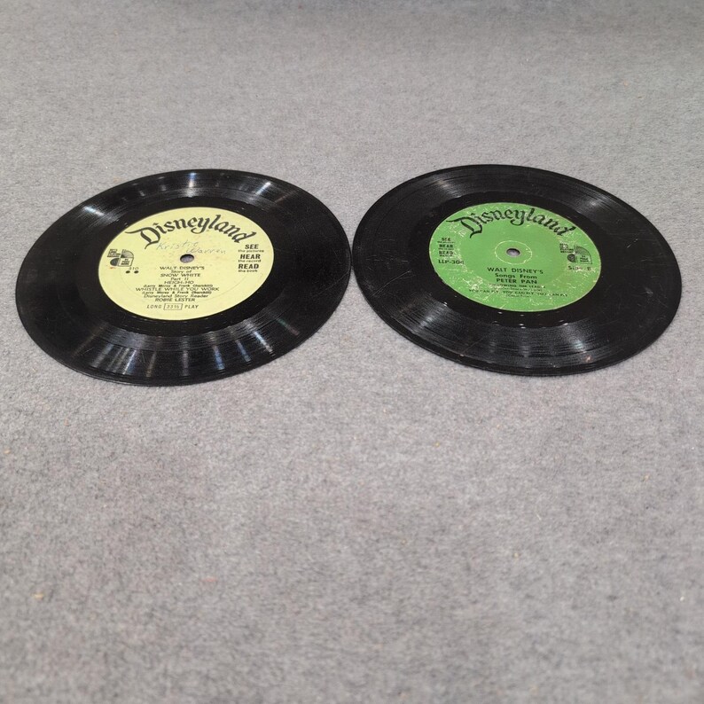 Disneyland Records Snow White and Peter Pan 33 1/3 RPM Vinyl Lot of 2 image 6