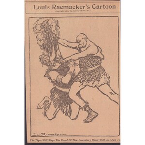 Louis Raemaekers Politische Cartoons aus dem Ersten Weltkrieg aus dem Jahr 1918, Ausschnitte aus Norfolk-Wahrzeichen Bild 7