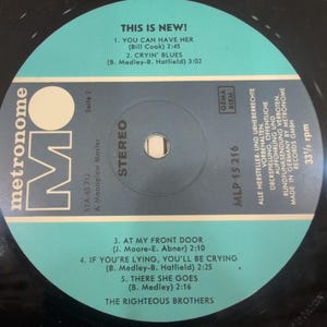 Righteous Brothers This Is New! Vinyl LP Metronome MLP 15 216 Stereo Germany VG image 5