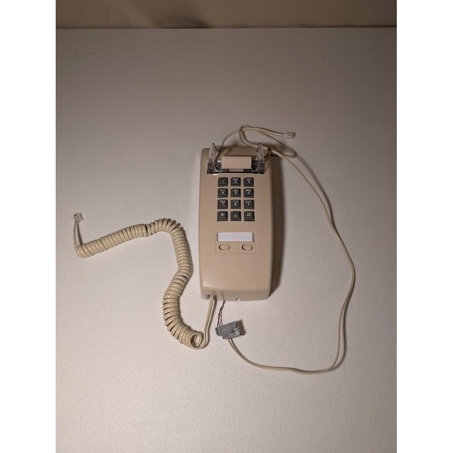 Vintage Beige Wall Telephone Model MS-303 - Push Button Retro