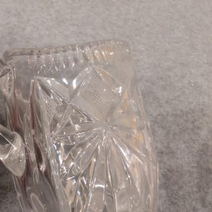 Vtg Miniature Cut Crystal Creamer and Lidded Sugar Bowl Set Starburst Pattern image 2
