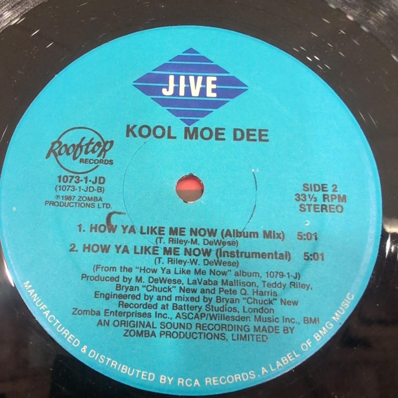 Kool Moe Dee, How Ya Like Me Now, 12 single vinyle 1987 Jive Rooftop 1073-1-JD TB image 6
