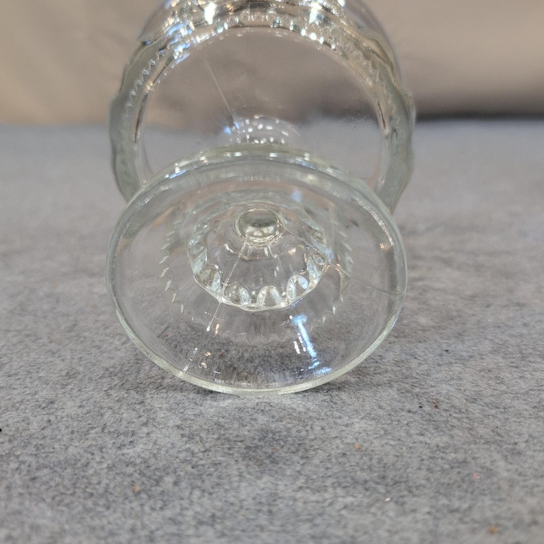 Tiffin Franciscan Kings Crown Clear Pedestal Covered Candy Compote Dish Vintage image 8