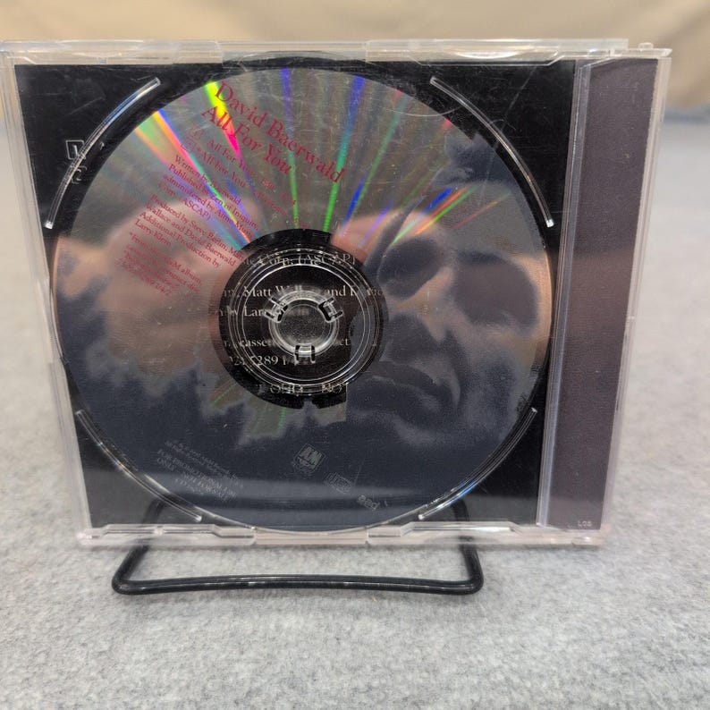 David Baerwald All For You CD Single Promo 1990 A&M Records Bedtime Stories CD5 image 2