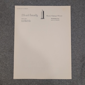Vtg Life & Casualty Insurance Co Tennessee Letterhead Macon GA Stationery 150+ image 1