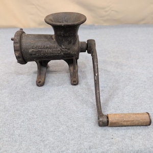 Vintage Enterprise No 12 Tinned Meat Chopper Cast Iron Manual Grinder Phila USA image 1