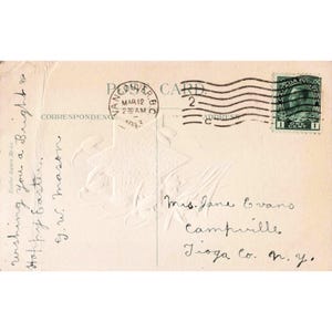 Antique 1913 Easter Postcard Snowdrops Star Poem Vancouver BC Canada Postmark image 2