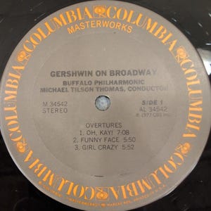 Michael Tilson Thomas Gershwin en Broadway Filarmónica de Buffalo Vinilo LP M 34542 imagen 3