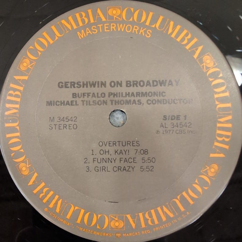 Michael Tilson Thomas Gershwin en Broadway Filarmónica de Buffalo Vinilo LP M 34542 imagen 3